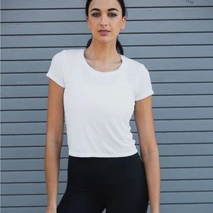 Montiel Nicky tee white size small cropped new